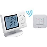 plikc Termostato Ambiente Digital inalámbrico de Pared o de Mesa Mod. SKI-RF (Blanco)
